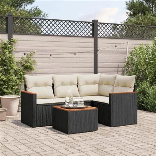 VIDAXL - Salon de Jardin - 5 Pièces - Noir - Image 2