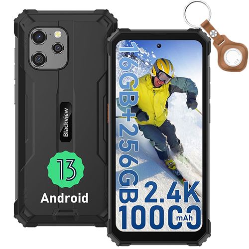 Blackview BV8900 Pro Téléphone Portable Incassable Android 13 6,5 16Go+256Go Caméra 64MP 10000mAh IP68 NFC Avec UWB - Noir
