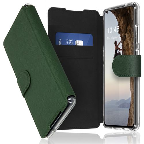 Coque Samsung Galaxy S21 FE Étui de téléphone portefeuille Accezz Xtreme Wallet Cuir artificiel Vert foncé