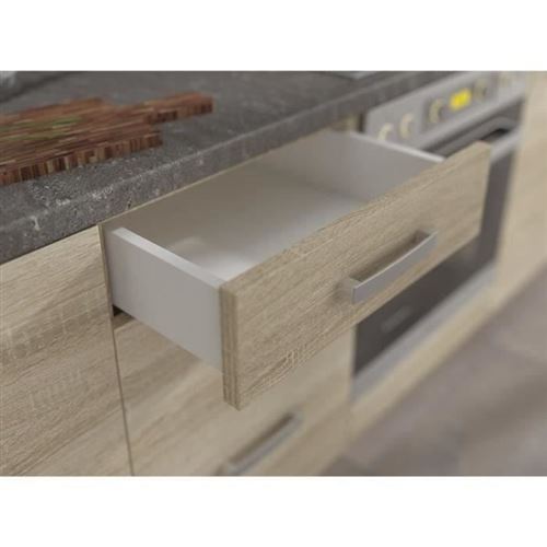 Meuble bas 4 tiroirs avec plan de travail - L 40 x P 51,6 x H 85 cm - LASSEN