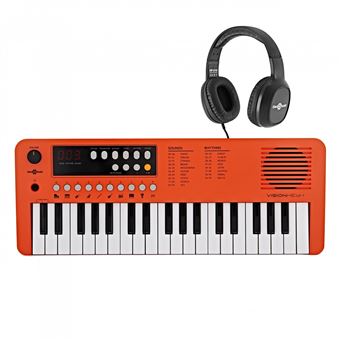 VISIONKEY-1 Mini Clavier Numérique 37 Touches pour Enfants et Débutants | Piano Electrique à Mini Touches sur 3 Octaves, 100 Sons et Rythmes, Sortie Casque, USB-C ou Piles, Vert
