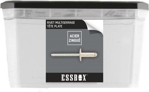 Rivets standards ESSBOX SCELL-IT Alu/Acier - Tête large - Ø4,8 mm x 20 mm - Boite de 200 - EX-9445524820