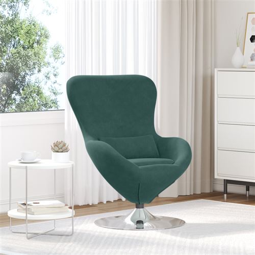 Non Communiqué Vert Chaise Œuf En Velours Foncé Vidaxl