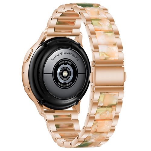 Generique Rose/Vert Bracelet En Résine + Acier Inoxydable À Trois Perles De 22 Mm Élégant Or / Pour Votre Huawei Watch 3/3 Pro - Image 3