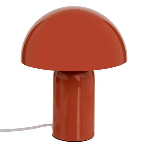 Non Communiqué Orange Lampe Champignon H24,5 Cm Lito Métal Terracotta Atmosphera