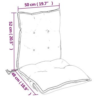 Lot de 4 Coussins d'extérieur - Coussins de chaise de jardin à dossier haut - Coussins de Siège pour intérieur et extérieur anthracite