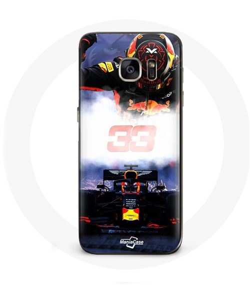 Coque pour Samsung Galaxy S6 Formule 1 Max Verstappen Pilote de F1 noir rouge et jaune Maniacase