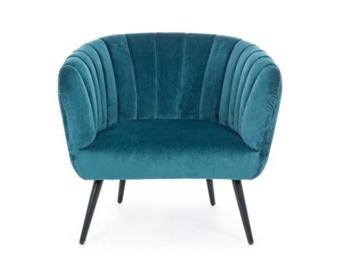 Meilleurs prix pour BIZZOTTO SALON Fauteuil velours Fauteuil Avril Bleu Paon Effet Velours