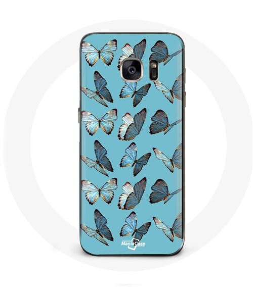Coque Samsung Galaxy S7 Papillons Fond bleu Maniacase