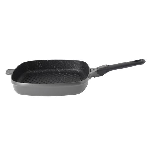 BergHOFF Poêle à griller carrée avec poignée amovible gris 28 cm - Gem