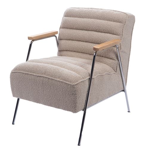 Non Communiqué Beige Fauteuil Hutch Bouclette - Amadeus - Tissu