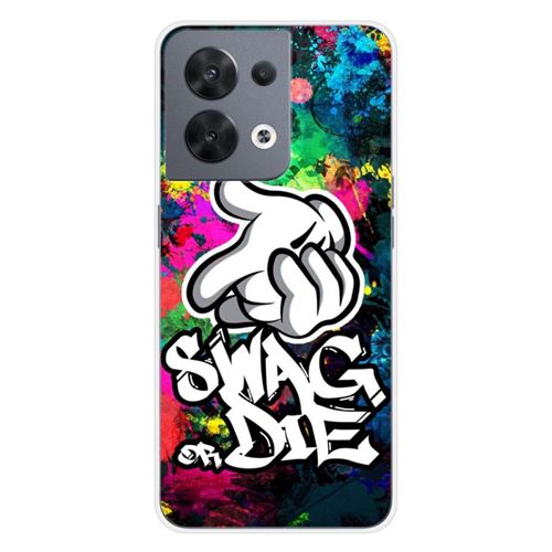 Coque en silicone imprimée compatible Oppo Reno 8 5G Swag or die