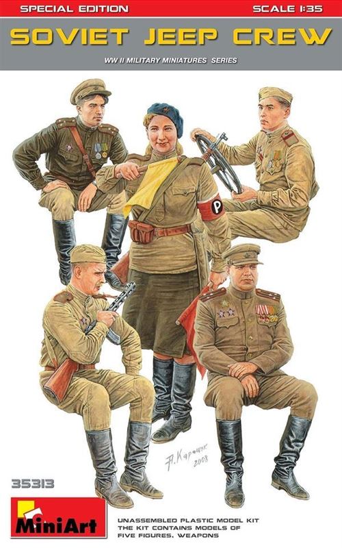 Mini Art - Soviet Jeep Crew Special Edition - 1:35 Scale Model Kit - Image 2
