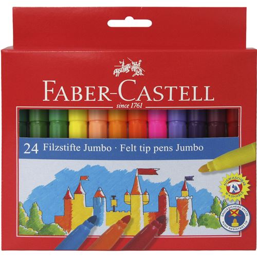 FABER-CASTELL Feutre Jumbo, étui en carton de 24