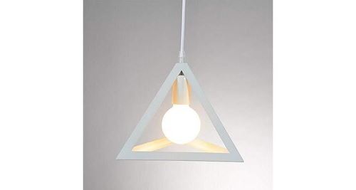 Suspension luminaire contemporain, moderne metal suspensions blanc cage, lampe suspension suspendue, lustre à 1 luminaire, triangle simple