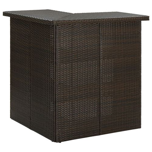 VIDAXL - Table de bar d'angle - 100x50x105 cm - Marron - Image 3