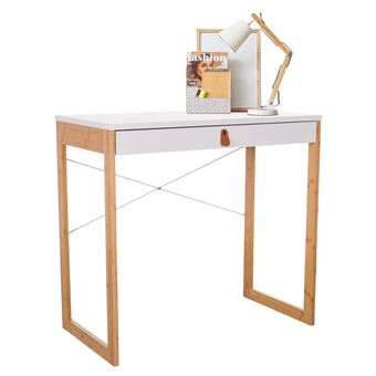 Bureau / table de travail TAROLO II 80x42x75 cm 1 tiroir blanc hjh LIVING - 1