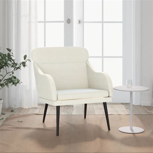 VidaXL - Fauteuil velours, One Size, Light Beige