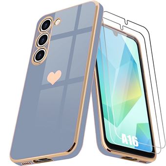 Coque pour Samsung Galaxy A16 5G/4G, Protection Antichoc Silicone Bleu + 2 Verres Trempés - BOOLING - 1