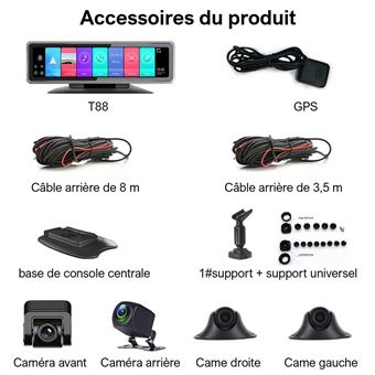 Mini Dashcam Wifi Android iOS Caméra Voiture Full HD 3MP Noir
