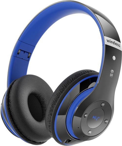 Non Communiqué Bleu/Noir Casque Bluetooth Sans Fil Avec Microphone Hd Intégré Aq0815 Vendos85