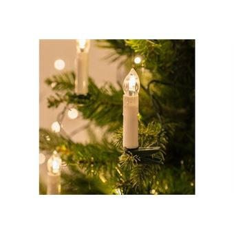 LIGHTS4FUN Guirlande lumineuse de Noël 20 Bougies blanches LED Blanc Chaud à pince pour