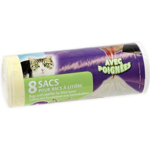 Lot de 4 Rouleau de sacs pour bac &agrave; liti&egrave;re de 50x38,5cm - Pour chat