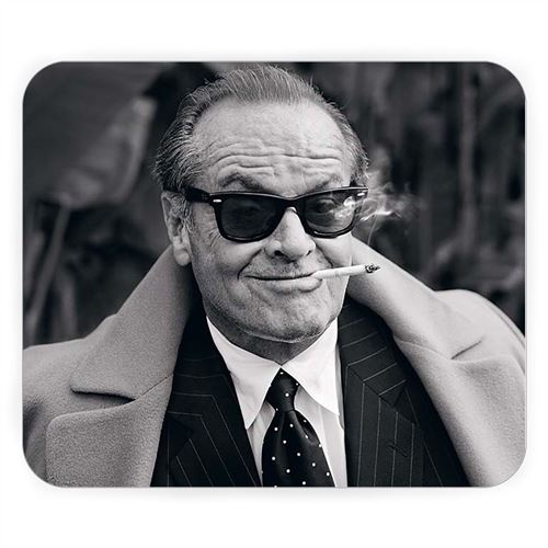 Tapis de souris Jack nicholson acteur cigarette photo noir et