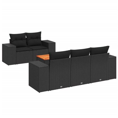 Vidaxl Noir Salon De Jardin 6 Pcs - Image 3