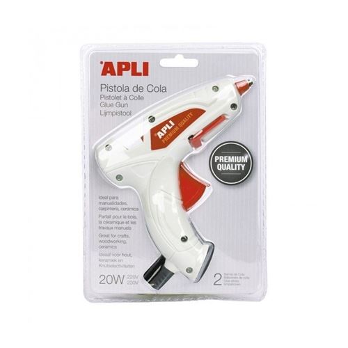 Pistolet à colle APLI AGIPA 20W avec 2 recharges colle : Chez  Rentreediscount Loisirs créatifs