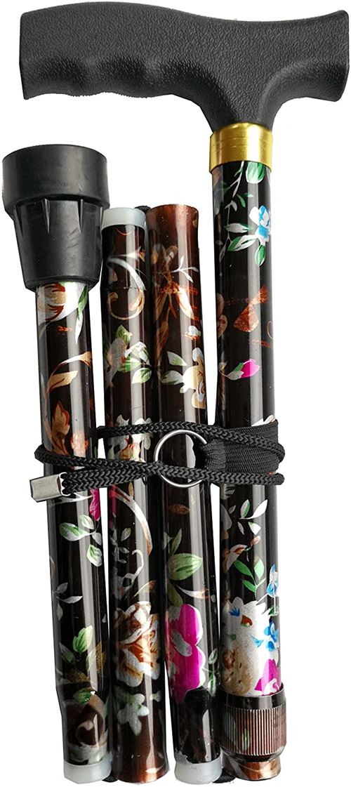 Baton de Marche Pliable FONGWAN Bâton de randonnée Ultra-légers pour Marche Nordique, Alpinisme, Voyage - Noir