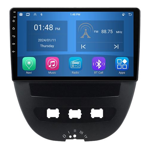 Autoradio RoverOne® Bluetooth CarPlay Android Auto Navigation 4Go RAM 64Go ROM pour Peugeot 107 Toyota Aygo 2005-2014