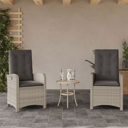 VidaXL - Gartensessel verstellbar poly-rattan, One Size, Grau