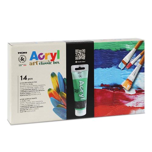 Coffret de peinture acrylique 24 couleurs 60ml, coffret cadeau