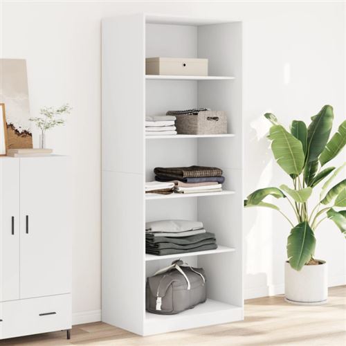 Garde robe blanc 80x50x200 cm bois d ingénierie
