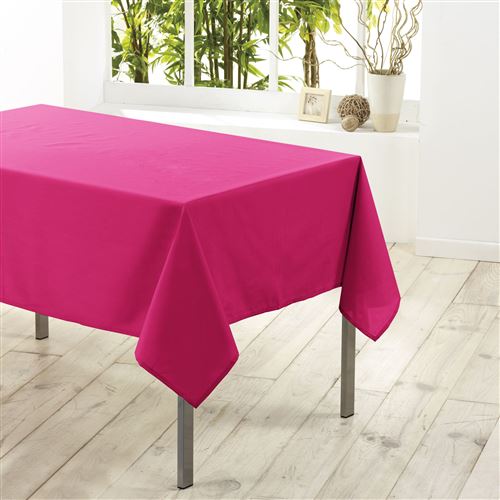 Nappe carree 180 x 180 cm polyester uni essentiel Fuchsia