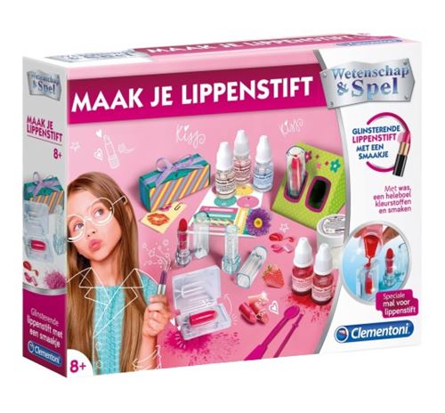Clementoni faites votre propre rouge à lèvres girls pink 19-piece