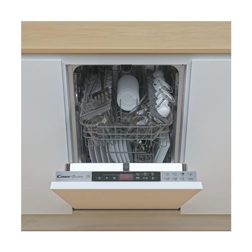 Candy Bianca CDIH 2T1047 - Lave-vaisselle - encastrable - largeur : 44.8 cm - profondeur : 55.5 cm - hauteur : 81.6 cm - argent