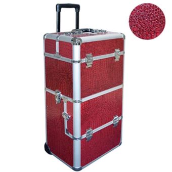Valise Trolley Xxl Coiffure Et Esthetique Croco Pourpre Valises