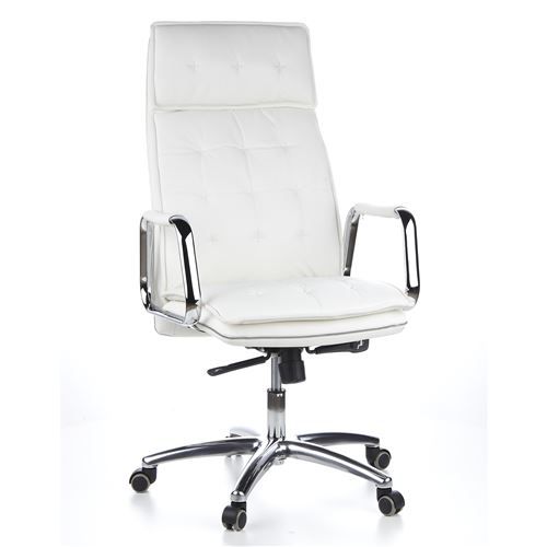 Si&egrave;ge de bureau / Fauteuil de direction VILLA 20, cuir Nappa ivoire hjh OFFICE