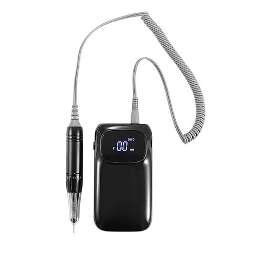 Générique Noir Manucure Ponceuse Rechargeable Portable Ponceuse À Ongles Stylo Machine Électrique
