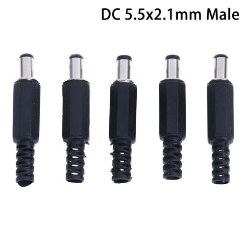 5pcs 5.5x2.1mm mâle Adaptateur de connecteur jack in line