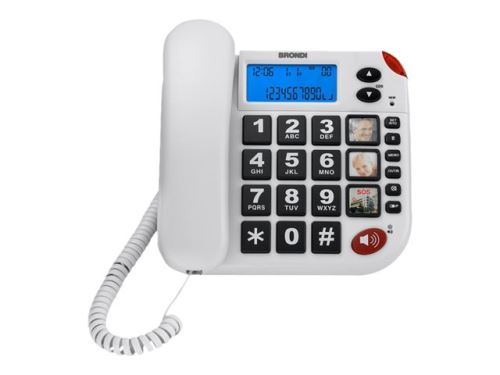 Brondi SUPER BRAVO LCD - Téléphone filaire avec ID d appelant - blanc