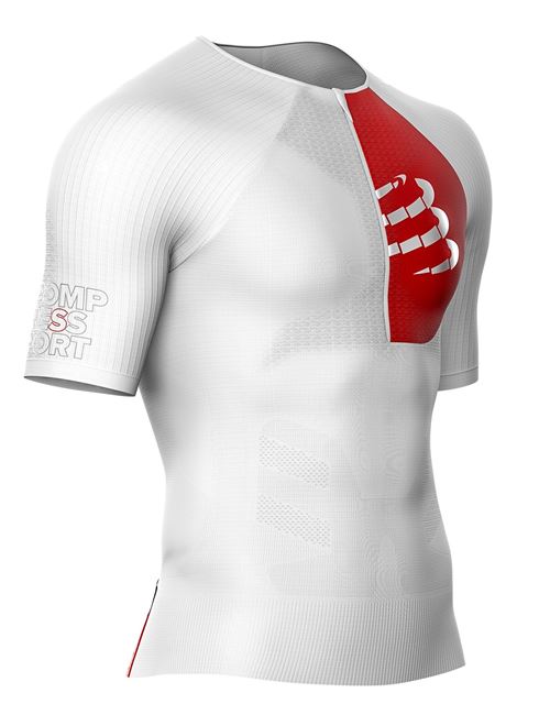 Compressport maillot de Triathlon Postural Aero SSsport homme blanc