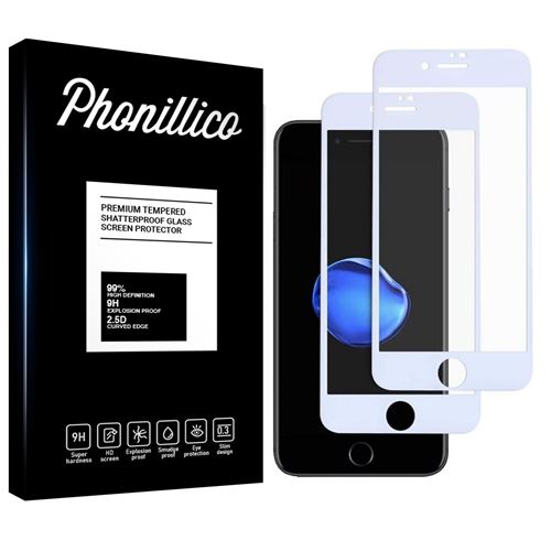 Verre Trempe pour iPhone SE 2020 [Pack 2] Film Transparent Intégral Bord Blanc Vitre Protection Ecran Phonillico®