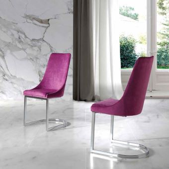 Chaise rose en tissu design SEOS (lot de 2) L 45 x P 55 x Chaise rose en tissu design SEOS (lot de 2) L 45 x P 55 x