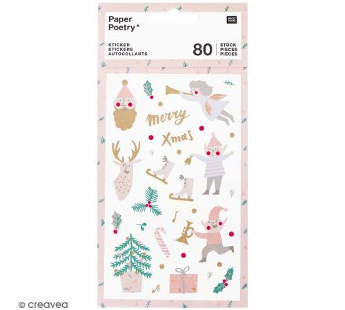 Stickers - Noël Pastel - 80 pcs