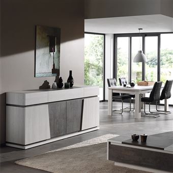 Nouvomeuble - Salle à manger moderne couleur chêne blanc ...