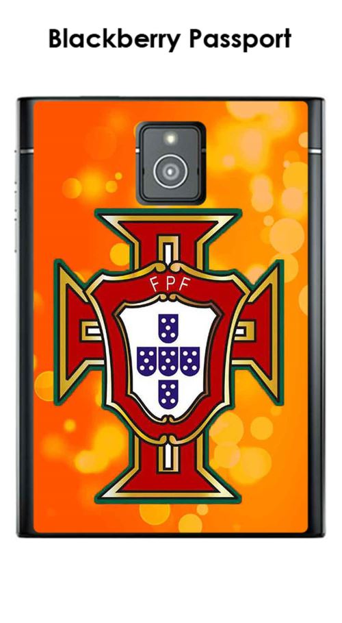 Coque Blackberry Passport design Foot Portugal fond orange