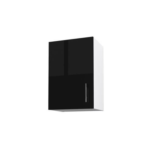 OBI Caisson haut de cuisine avec 1 porte L 40 cm - Blanc et noir laqué brillant